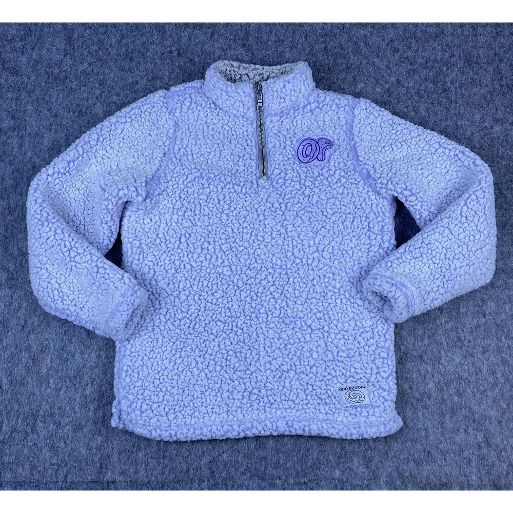 Odd Future Women's Quarter Zip Wubby Fleece Sweater Lavender Purple Size Small